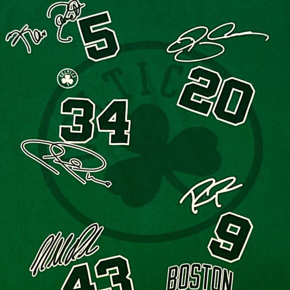 Boston Celtics Champions Big 5 T-Shirt 2008 Faux Signatures Size XL - Picture 3 of 7